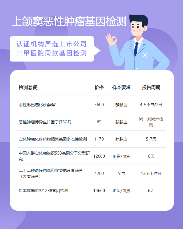 南陽上頜竇惡性腫瘤基因檢測可以查出哪些遺傳病