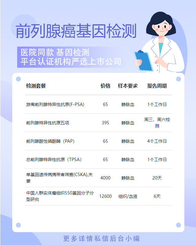 徐州前列腺癌基因檢測機構怎么收費