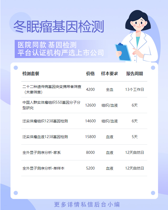 德州冬眠瘤基因檢測可以提供哪些樣本