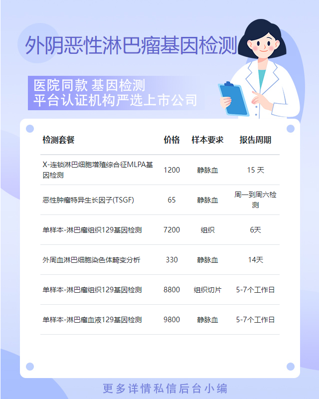 上海外陰惡性淋巴瘤基因檢測做一次多少錢