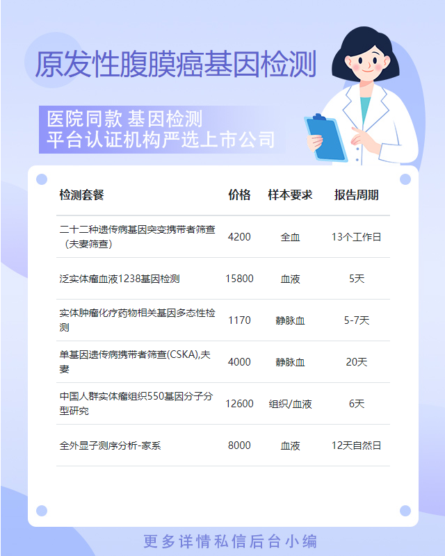 邯鄲原發(fā)性腹膜癌基因檢測報告多久出來