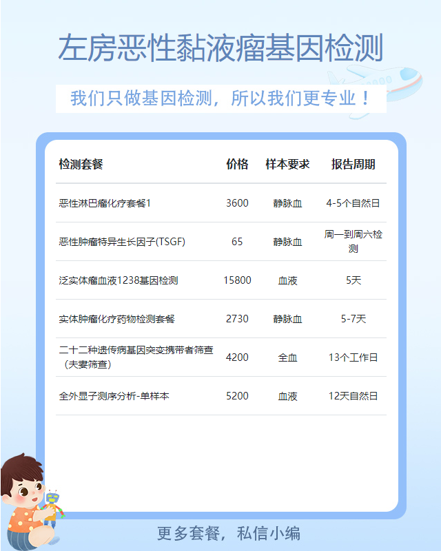 上饒左房惡性黏液瘤基因檢測費用大概多少錢