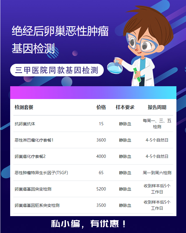 渭南絕經后卵巢惡性腫瘤基因檢測要不要什么證明