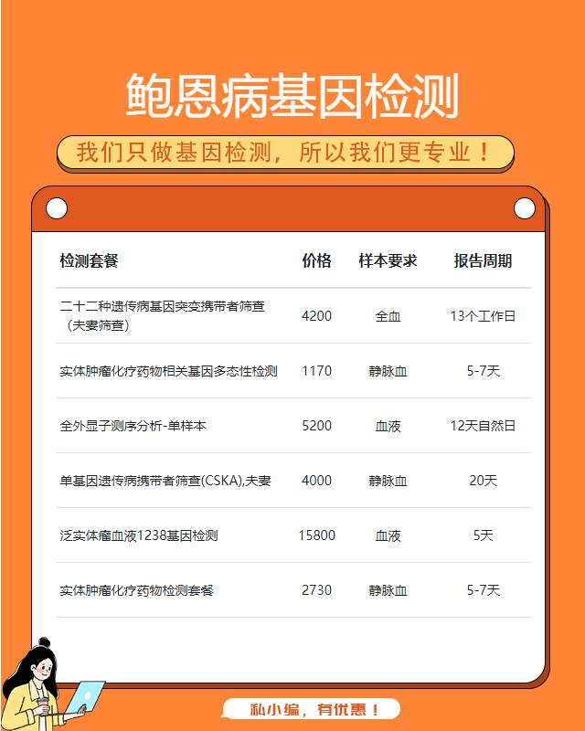 株洲鮑恩病基因檢測費用大概多少錢
