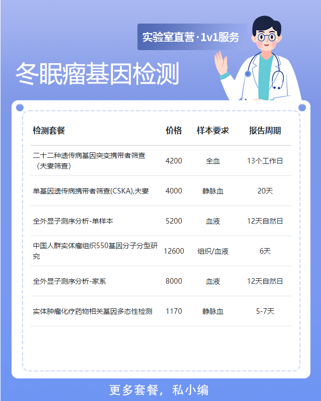 德州冬眠瘤基因檢測遺傳病多少錢