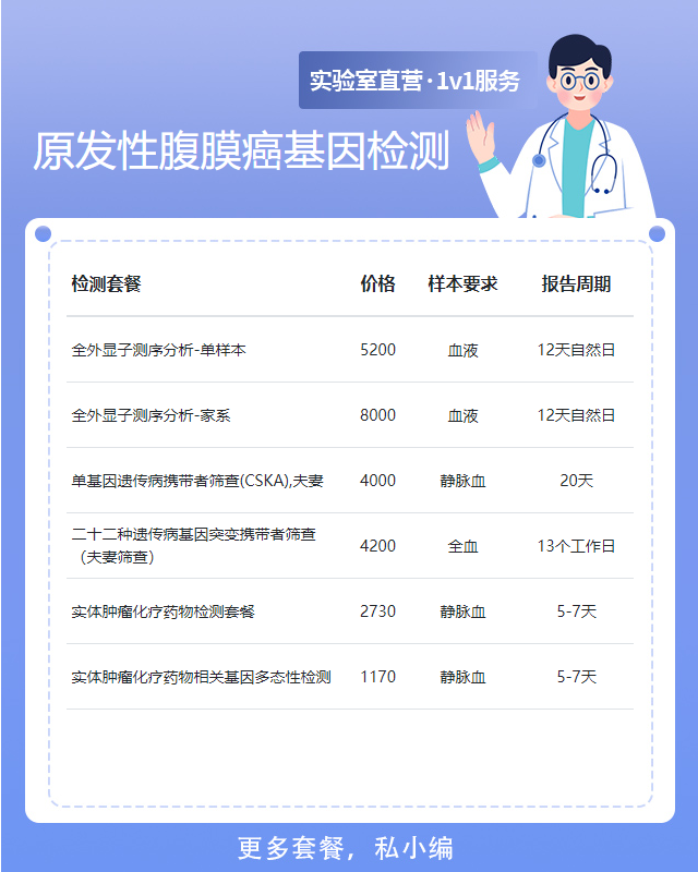 咸陽原發(fā)性腹膜癌基因檢測電話多少