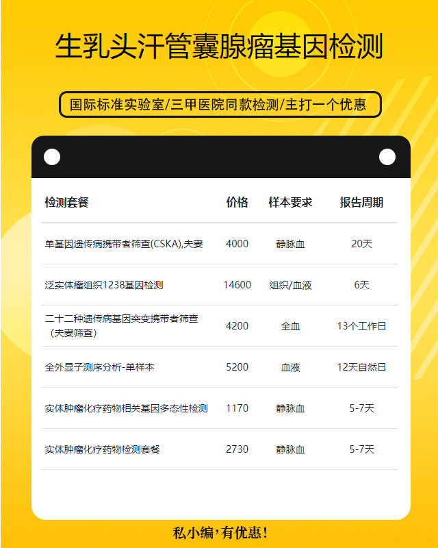 寧波生乳頭汗管囊腺瘤基因檢測報告多久出來