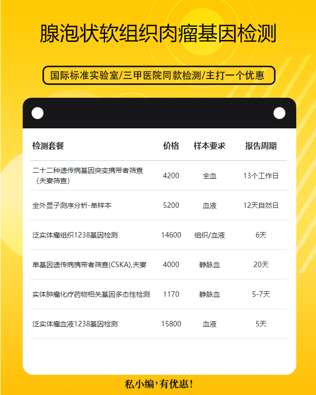 江門腺泡狀軟組織肉瘤基因檢測需要哪些手續