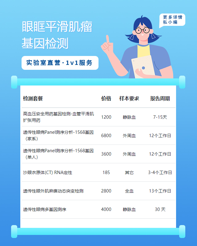 泉州眼眶平滑肌瘤基因檢測遺傳病多少錢
