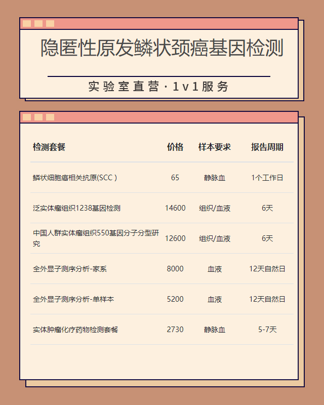 溫州隱匿性原發鱗狀頸癌基因檢測多久可以出結果