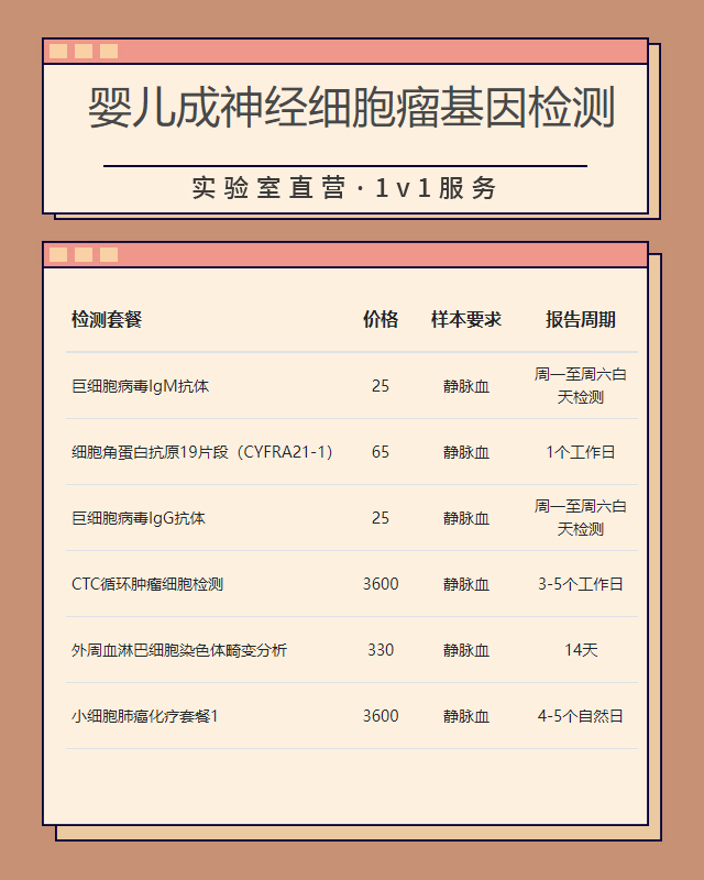 柳州嬰兒成神經細胞瘤基因檢測全套多少錢一次