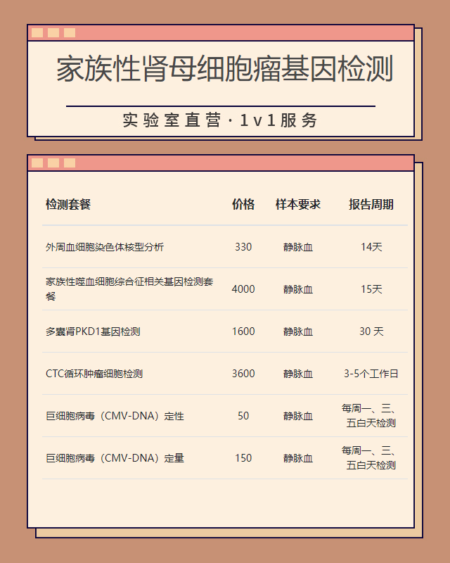 青島家族性腎母細胞瘤基因檢測需要什么條件