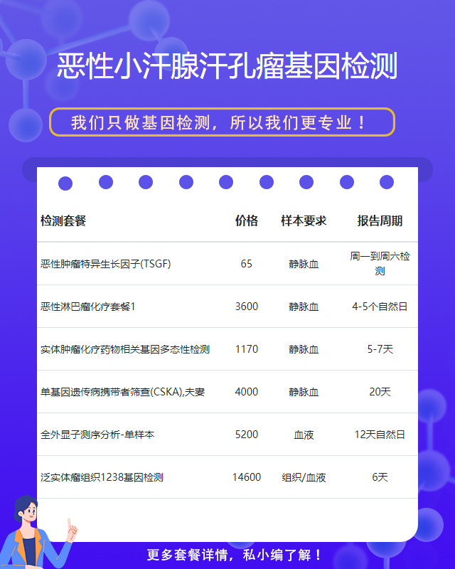 深圳惡性小汗腺汗孔瘤基因檢測大概多少錢
