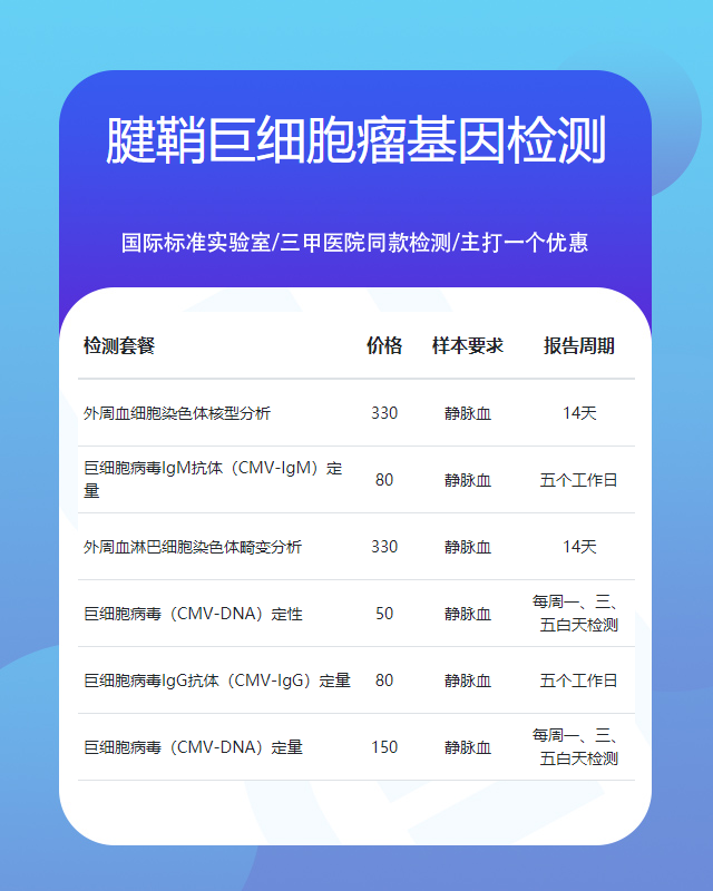 荊州腱鞘巨細(xì)胞瘤基因檢測(cè)都需要找哪些部門(mén)