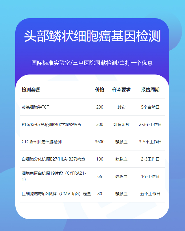 德州頭部鱗狀細(xì)胞癌基因檢測(cè)哪里最權(quán)威