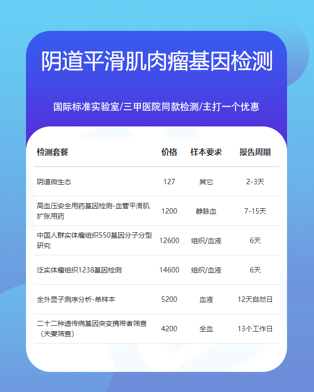 九江陰道平滑肌肉瘤基因檢測哪些醫院好