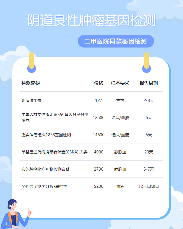 周口陰道良性腫瘤基因檢測費用大概多少