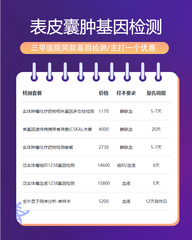 連云港表皮囊腫基因檢測哪家有資質