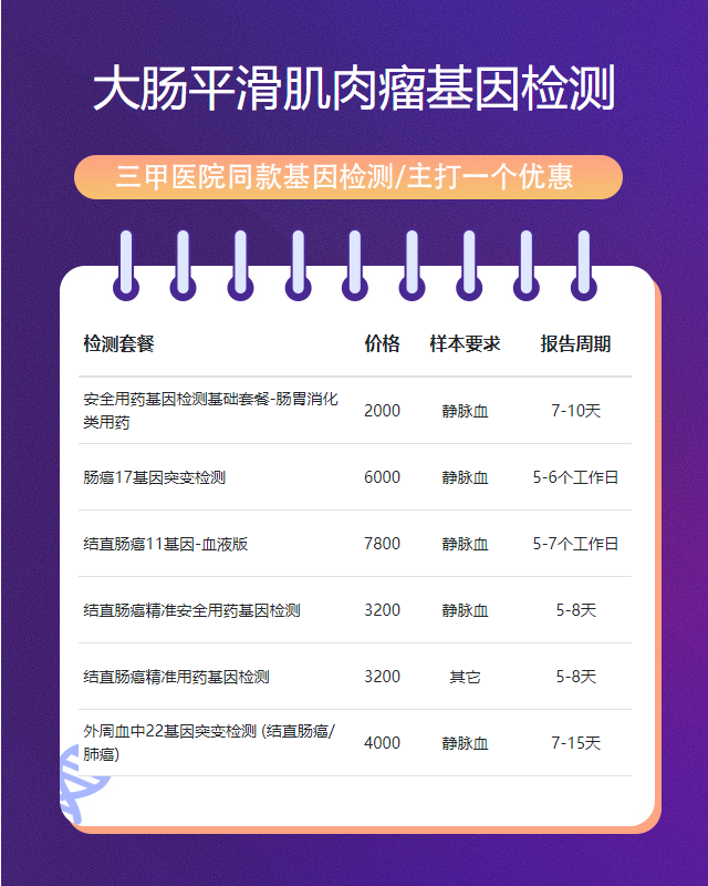 開封大腸平滑肌肉瘤基因檢測有哪些公司