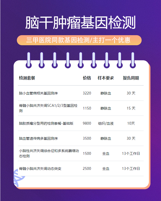洛陽腦干腫瘤基因檢測掛什么號