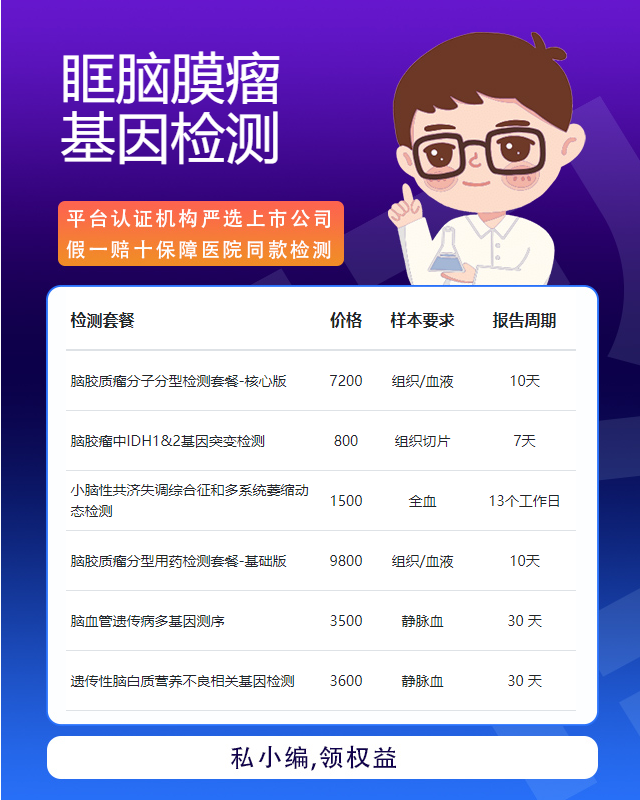 北京眶腦膜瘤基因檢測一般需要多少錢