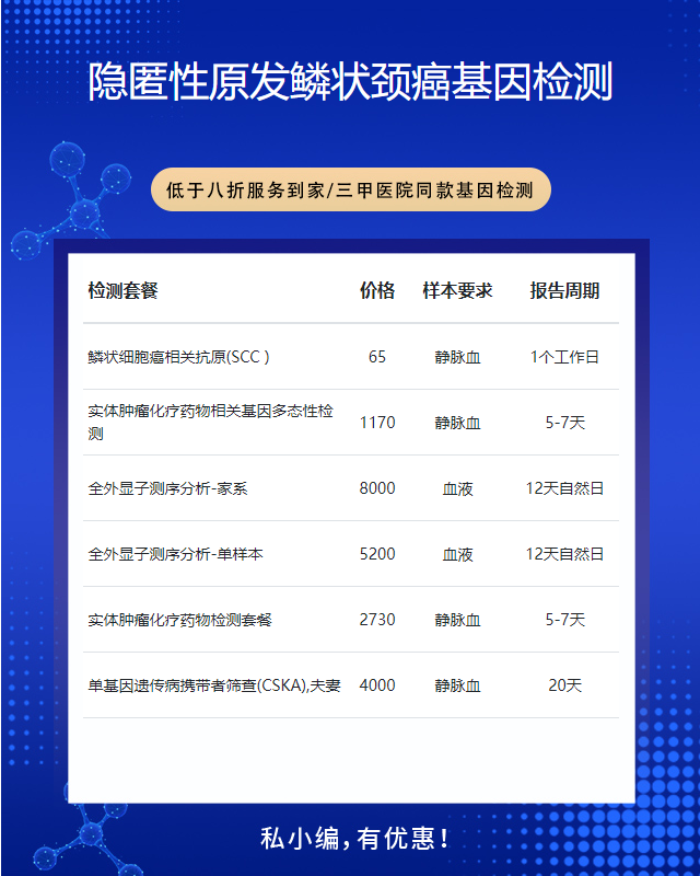 西安隱匿性原發鱗狀頸癌基因檢測哪里做更準確
