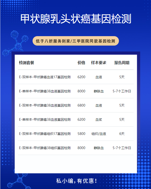 贛州甲狀腺乳頭狀癌基因檢測(cè)檢測(cè)需要多少錢