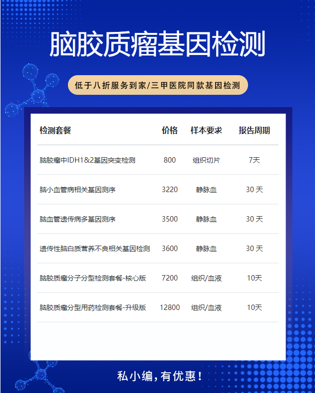 阜陽腦膠質瘤基因檢測費用多少