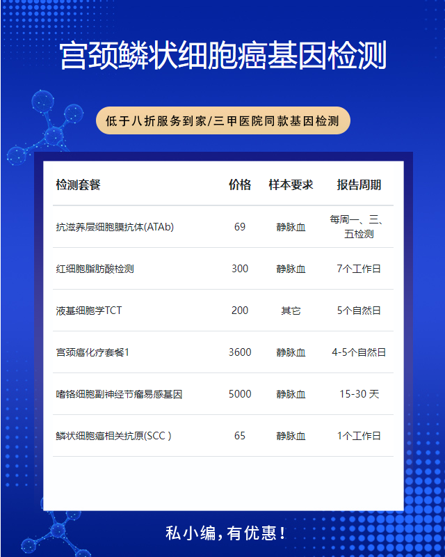 滄州宮頸鱗狀細胞癌基因檢測全套多少錢一次