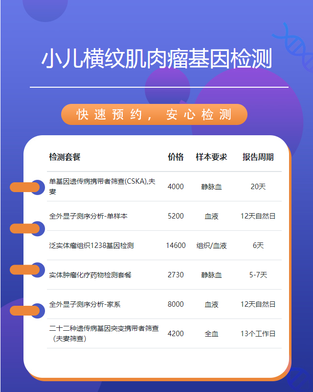 信陽(yáng)小兒橫紋肌肉瘤基因檢測(cè)需要采集什么東西