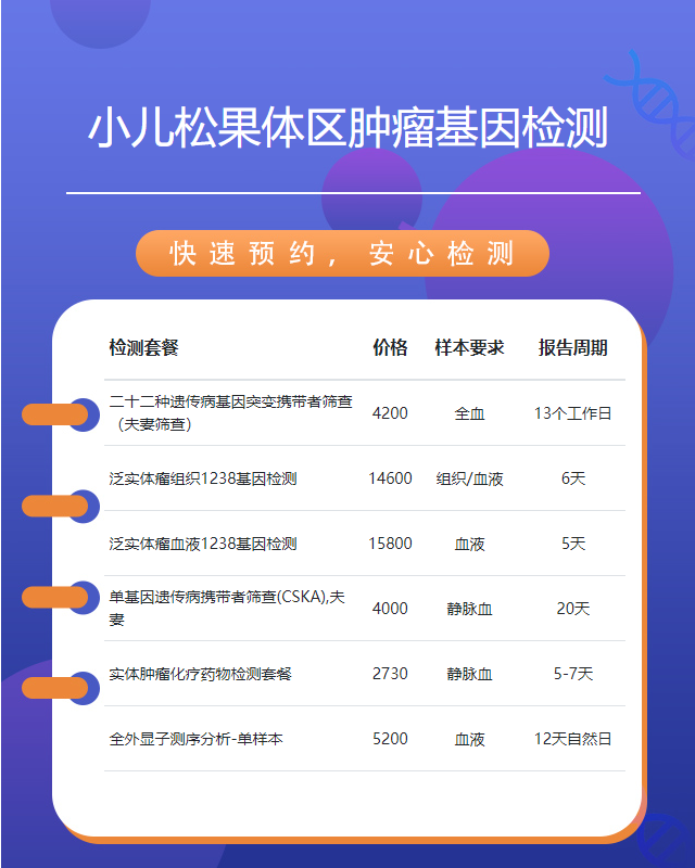 駐馬店小兒松果體區(qū)腫瘤基因檢測哪里有