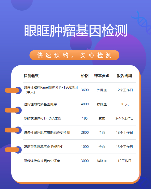 駐馬店眼眶腫瘤基因檢測收費多少