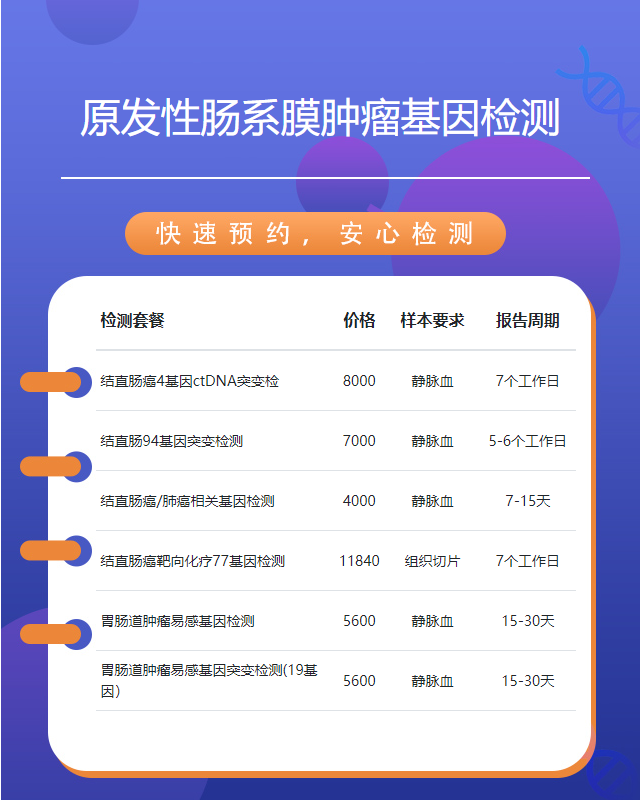 宿州原發性腸系膜腫瘤基因檢測需要什么證件