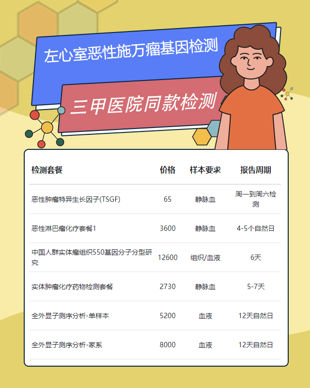 三亞左心室惡性施萬瘤基因檢測費用多少錢