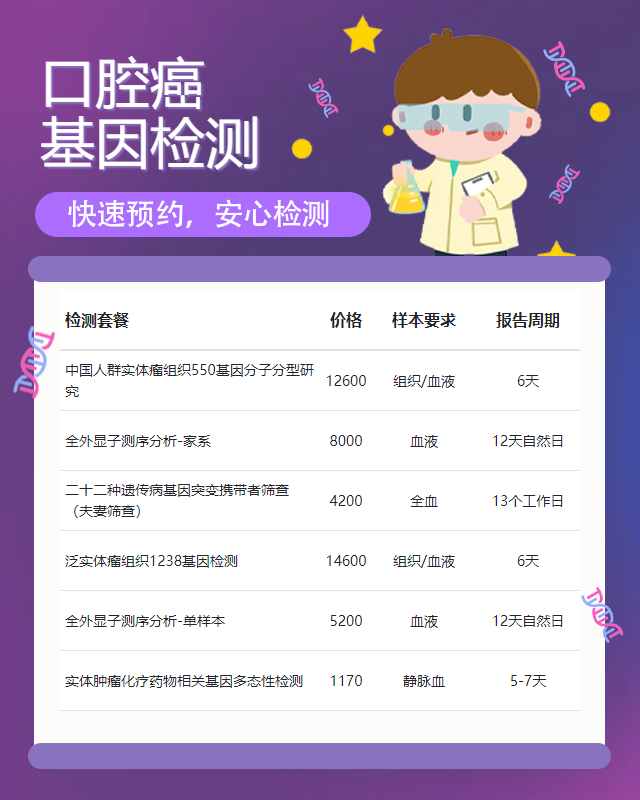 連云港口腔癌基因檢測一般需要多少錢