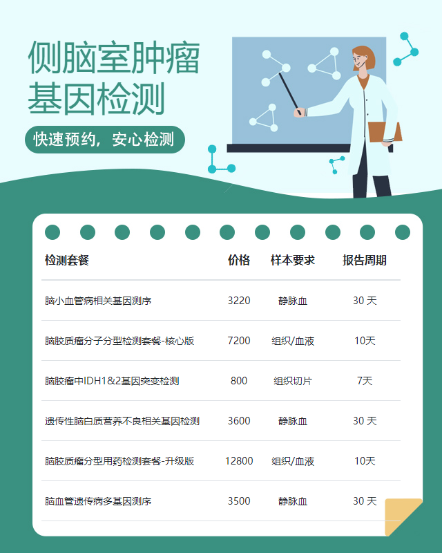 金華側腦室腫瘤基因檢測大概多少錢
