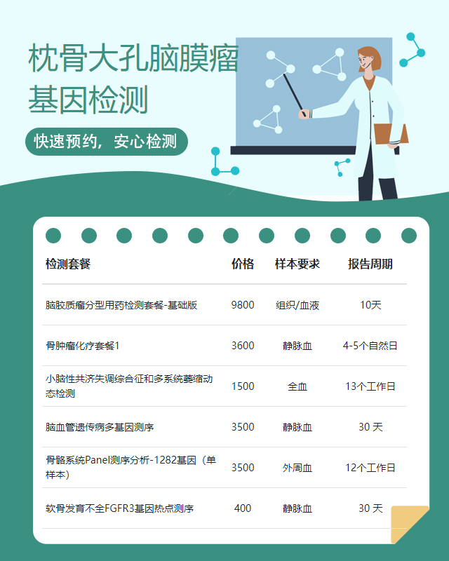 湖州枕骨大孔腦膜瘤基因檢測哪里可以辦理