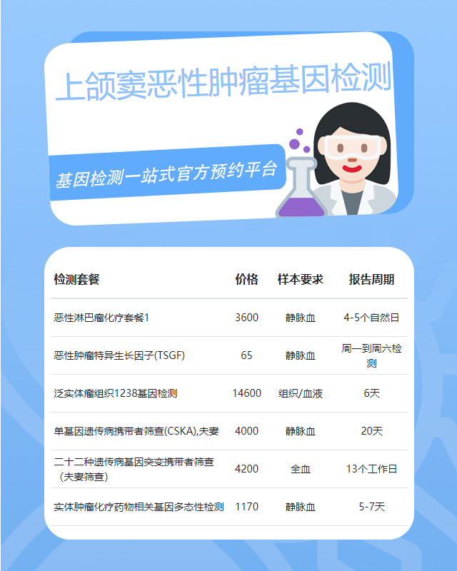 株洲上頜竇惡性腫瘤基因檢測哪里做得好