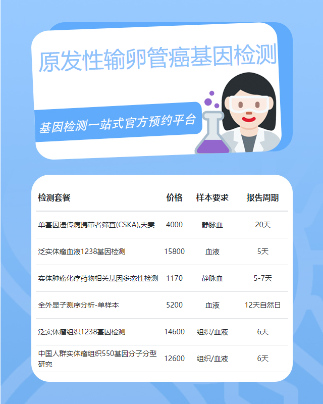 汕頭原發性輸卵管癌基因檢測癌癥篩查多少錢