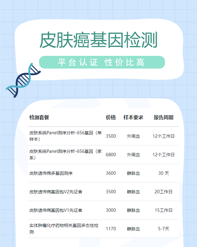 石家莊皮膚癌基因檢測要哪些材料或樣品