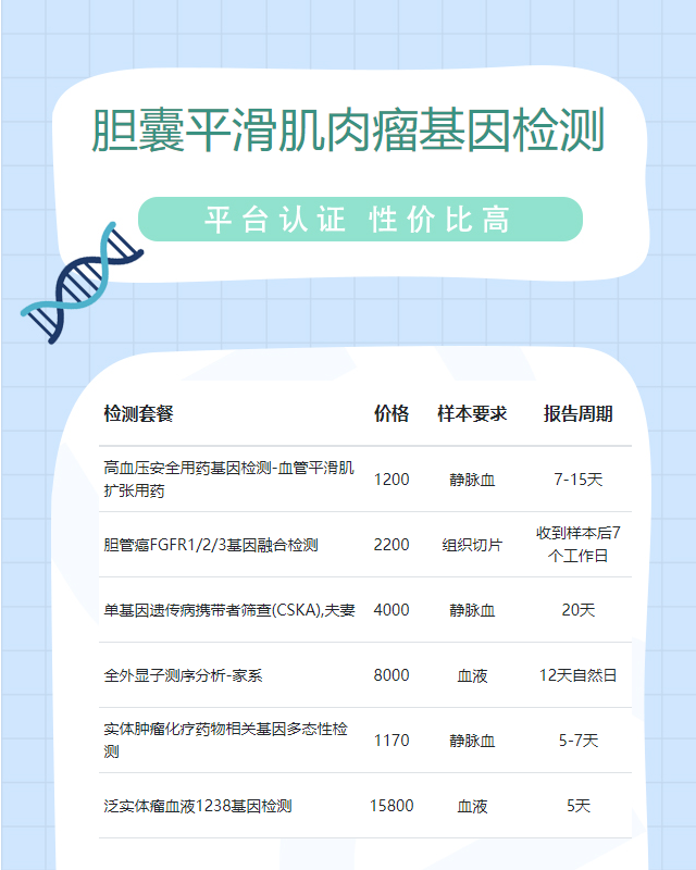 太原膽囊平滑肌肉瘤基因檢測多少錢做一次