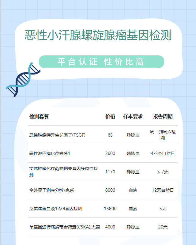 臨沂惡性小汗腺螺旋腺瘤基因檢測多少錢