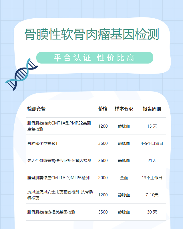 昆明骨膜性軟骨肉瘤基因檢測都要什么樣本