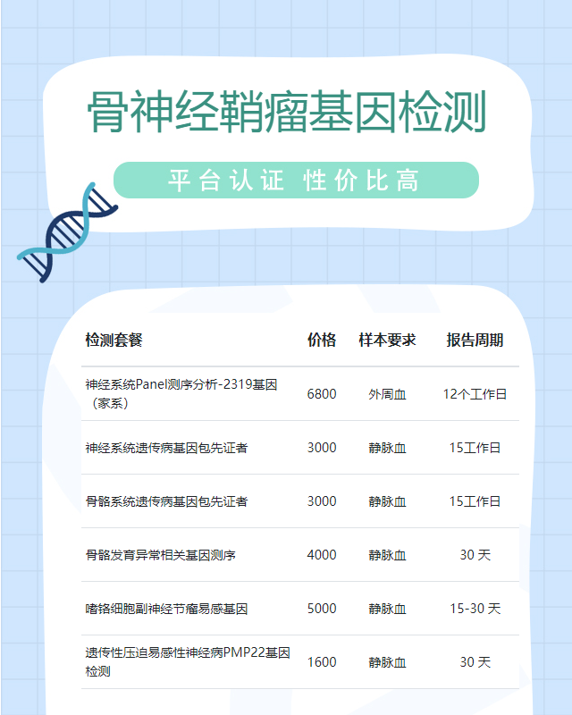 九江骨神經(jīng)鞘瘤基因檢測(cè)需要提供什么樣本