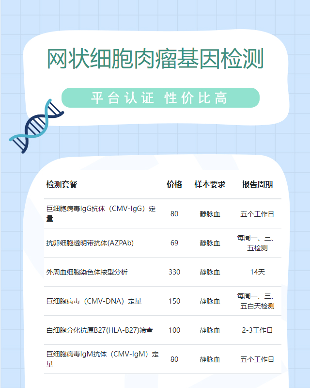 肇慶網狀細胞肉瘤基因檢測大概要多少錢