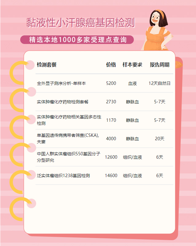 長沙黏液性小汗腺癌基因檢測什么東西能做