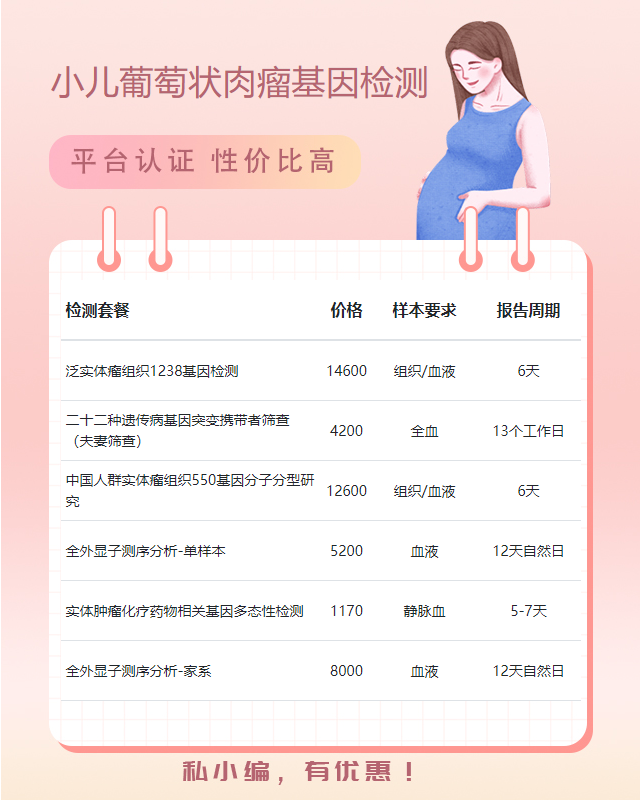 蘭州小兒葡萄狀肉瘤基因檢測怎么收費