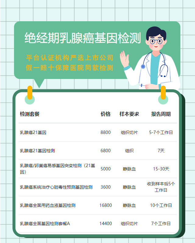 泰州絕經期乳腺癌基因檢測機構有多少家