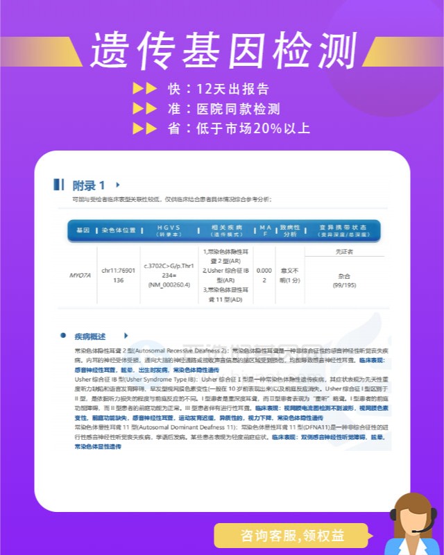 來賓眼皮膚白化病III遺傳病基因檢測什么時候出結果