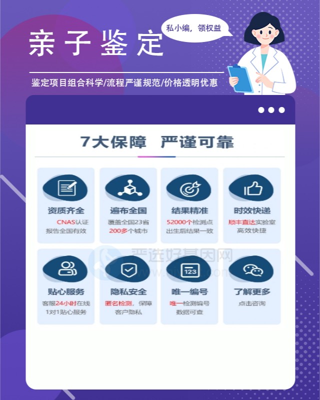 阿里可以做上戶口親子鑒定的10個中心機構（5-7天）